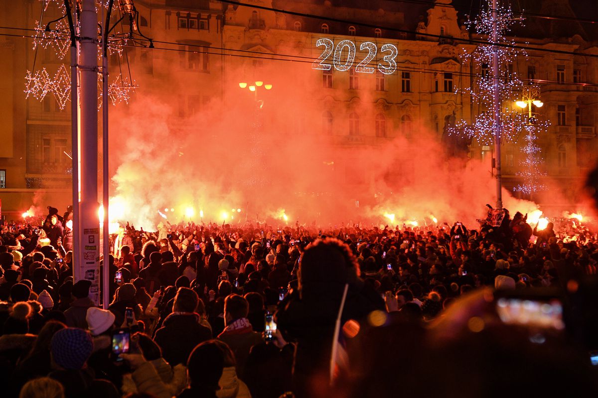 Fanii croați au sărbătorit la Zagreb