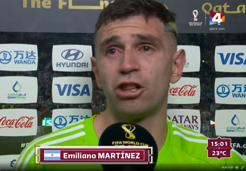 ortarul Emiliano Martinez (30 de ani) a plâns ca un copil după meci.