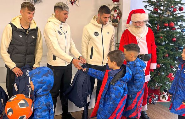 Moș Crăciun a avut ajutoare speciale » Coman, Tavi Popescu & Băluță au împărțit cadouri la baza FCSB