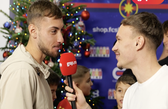 Jucătorii de la FCSB, ajutoarele Moșului pentru copiii din Academie » Pantea a luat microfonul GSP și l-a întrebat pe Lixandru: „Ce v-ați dori de Crăciun?”