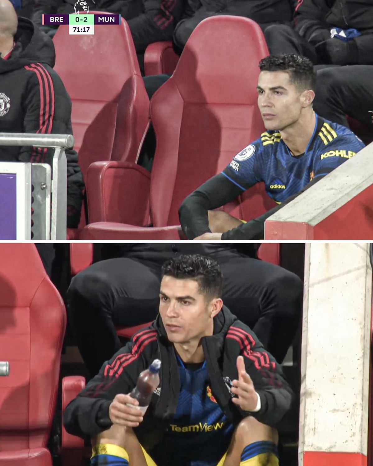 Cristiano Ronaldo, plin de nervi după schimbarea din meciul cu Brentford » Manchester United, salvată de tineri