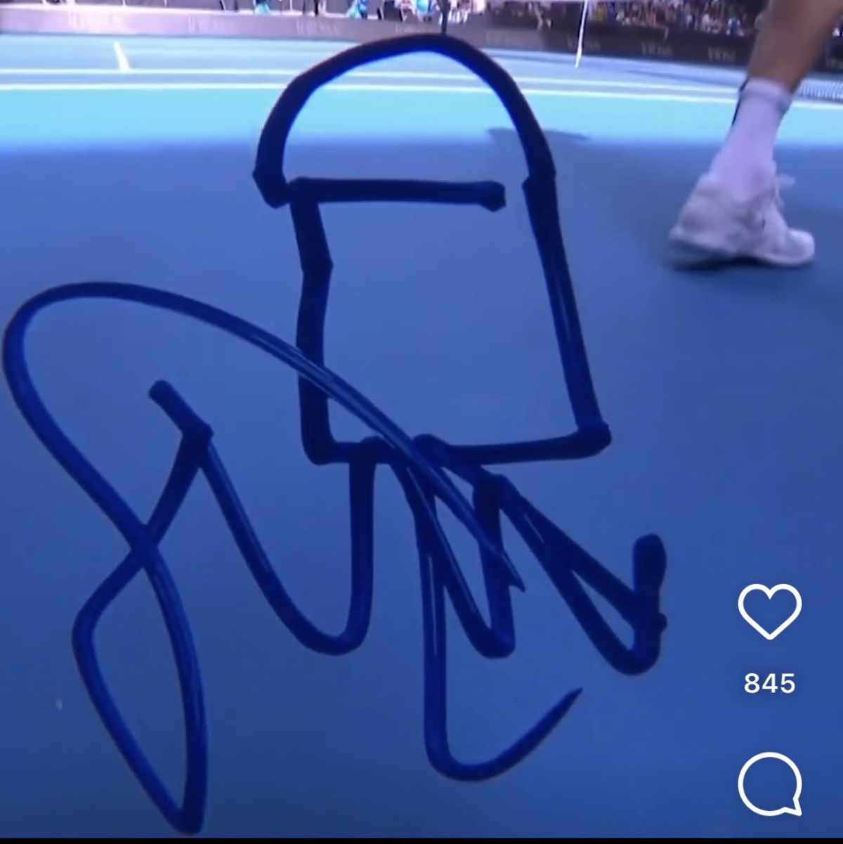 EPIC FAIL după meci, la Australian Open: „Tocmai a desenat un penis pe cameră!” » Ce ar fi trebuit să reprezinte: „Sunt varză la desen”