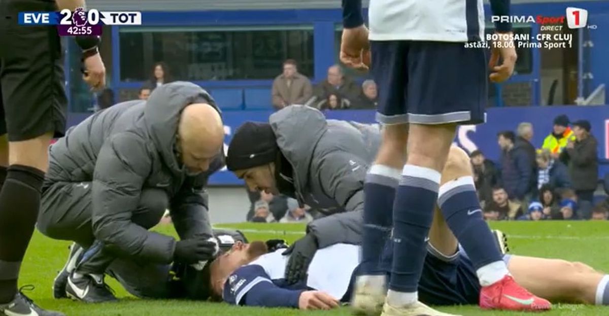 Radu Drăgușin, lovit în Everton - Tottenham