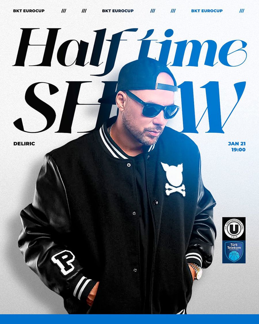 Sursă foto: Facebook Deliric Show pe modelul american la Cluj » Un artist din România va cânta la pauza meciului din Eurocup: „O sală modernă nu ne-ar strica nici la București”