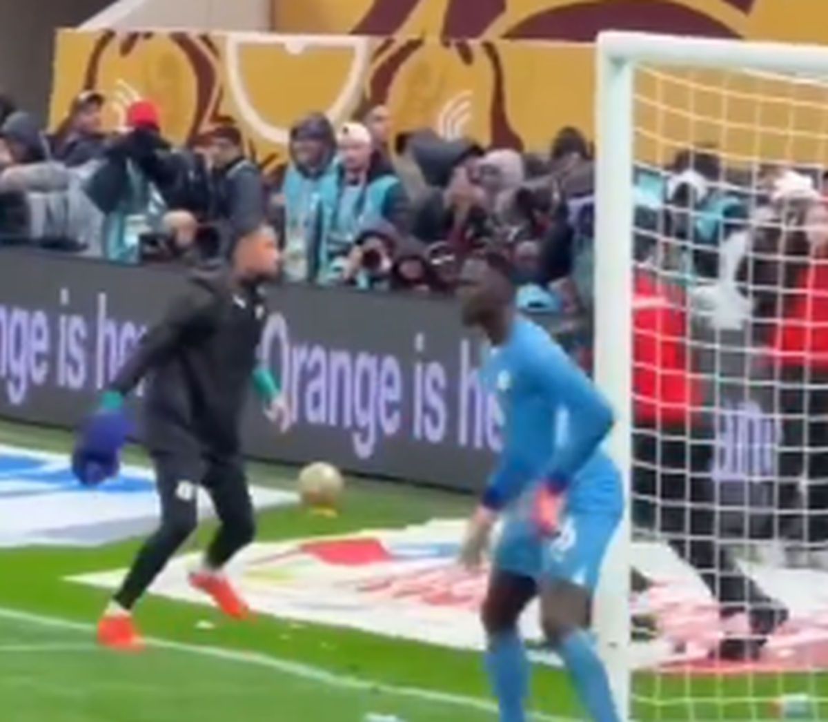 Scene aiuritoare în finala Cupei Africii: în TIMPUL meciului, l-au tăvălit să-i fure prosopul!