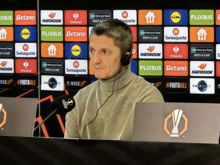 Răzvan Lucescu la conferința de presă înainte de FCSB - POAK/ Foto: GSP