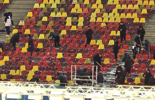 Suporterii FCSB l-au ascultat pe Mihai Stoica » Imaginile serii, pe Arena Națională: câți au venit la deszăpezire