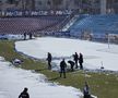 Oțelul Galați are terenul acoperit cu zăpadă // FOTO: GSP.ro