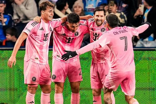 Rodrigo De Paul celebra alături de colegii săi de la Inter Miami un gol / Foto: Instagram
