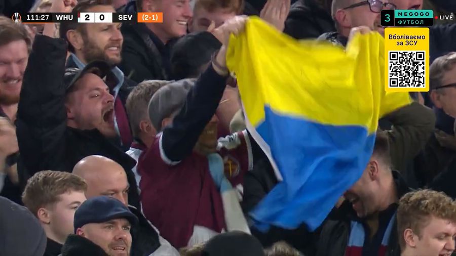 Televiziunea rusă a înlocuit imaginile cu steagurile Ucrainei pe transmisiunea live! Ce a apărut după golul marcat de Yarmolenko în West Ham - Sevilla, din Europa League