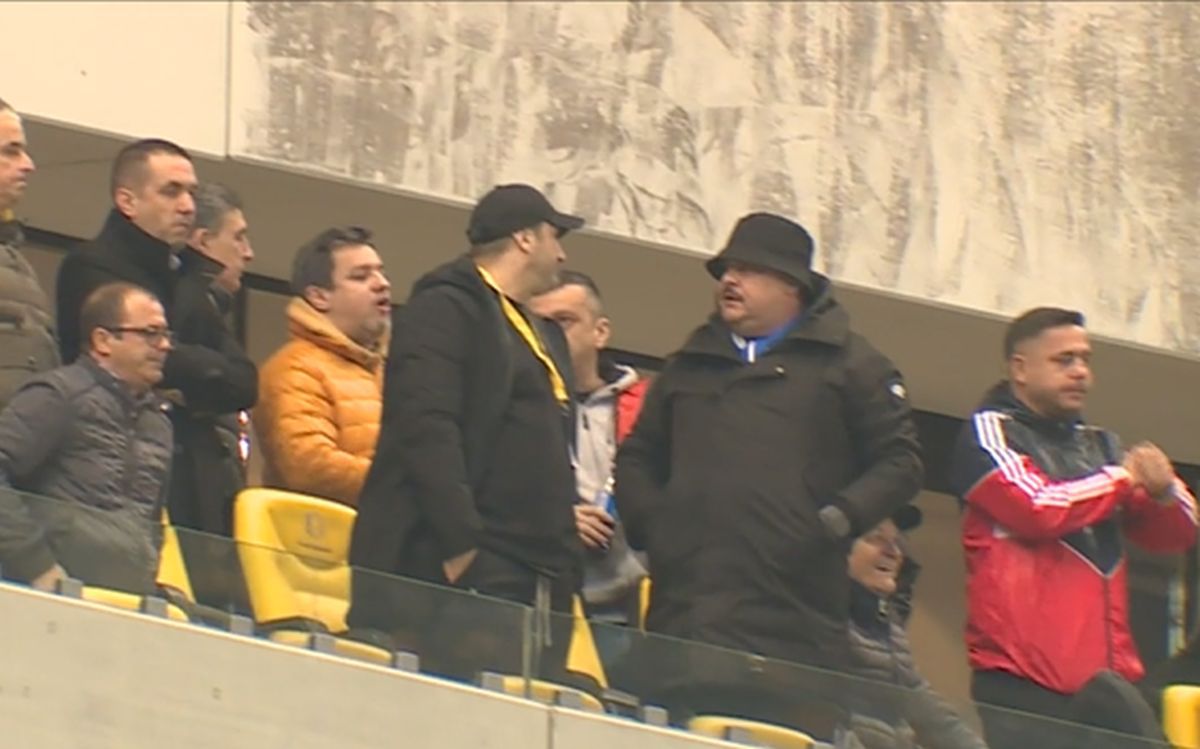 Mihai Rotaru, transfigurat la „oficială” » Flancat de Bobonete și de un fost ministru, s-a calmat cu un whisky după golul lui Edjouma