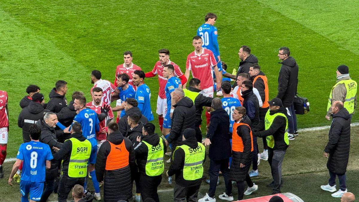 Altercație generală în Dinamo - Universitatea Craiova