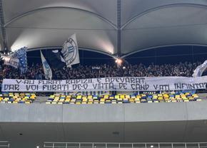 Duelul galeriilor la Dinamo - Craiova: „V-au furat rapizii, e adevărat / Dar voi furați de-o viață, de când v-ați înființat”