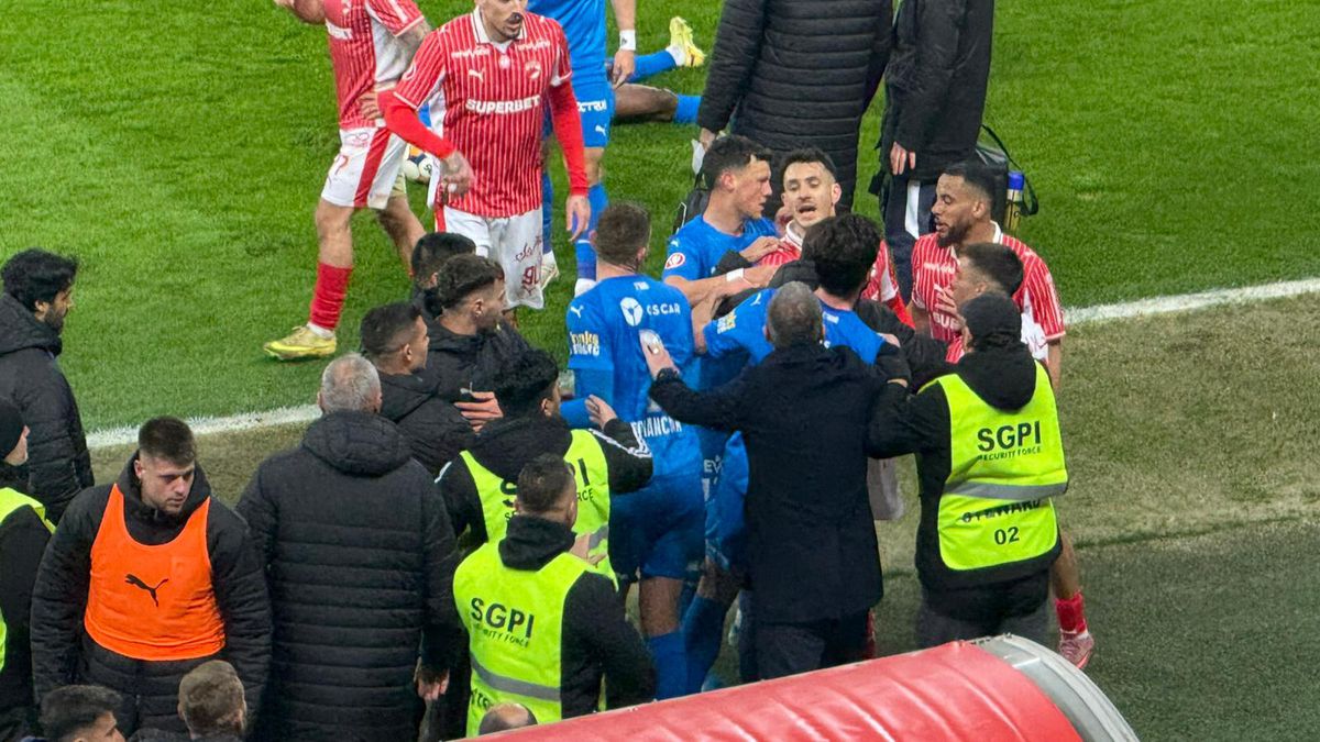 Altercație generală în Dinamo - Universitatea Craiova