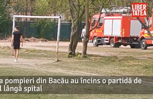 7 angajați ISU Bacău au jucat fotbal lângă izoletă în prima zi de Paști