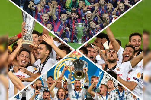 FC Barcelona, Real Madrid și FC Sevilla au „arestat” trofeele continentale pe bandă rulantă
(FOTOMONTAJ Stela Tănase)