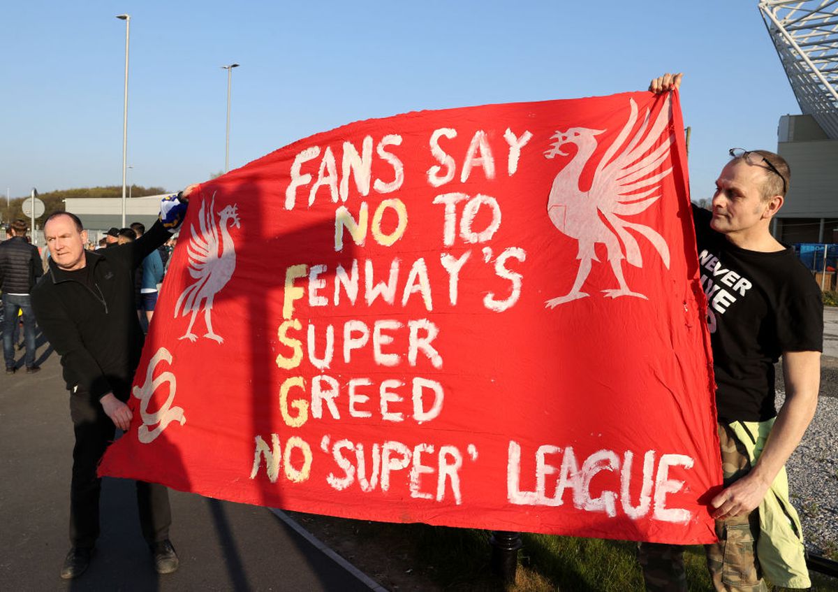 FOTO LEEDS - LIVERPOOL 19.04.2021 PROTEST SUPER LIGA