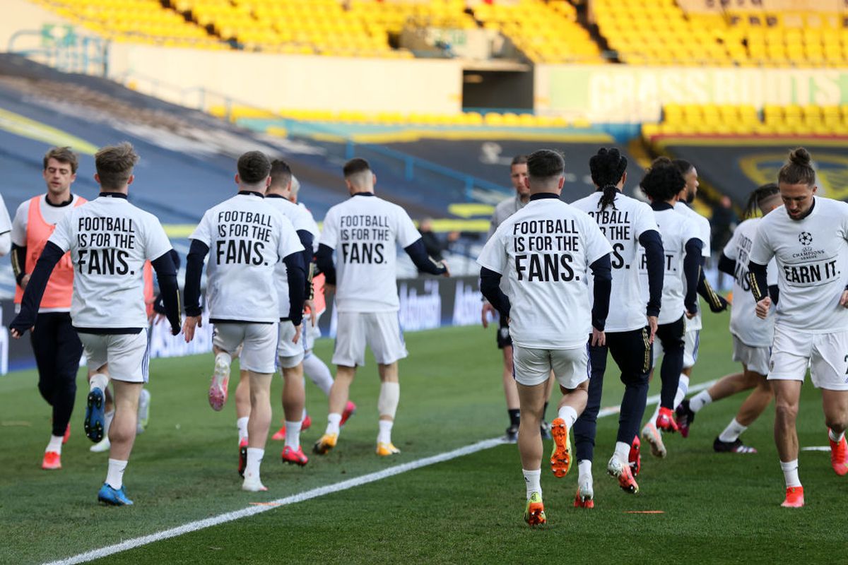 FOTO LEEDS - LIVERPOOL 19.04.2021 PROTEST SUPER LIGA