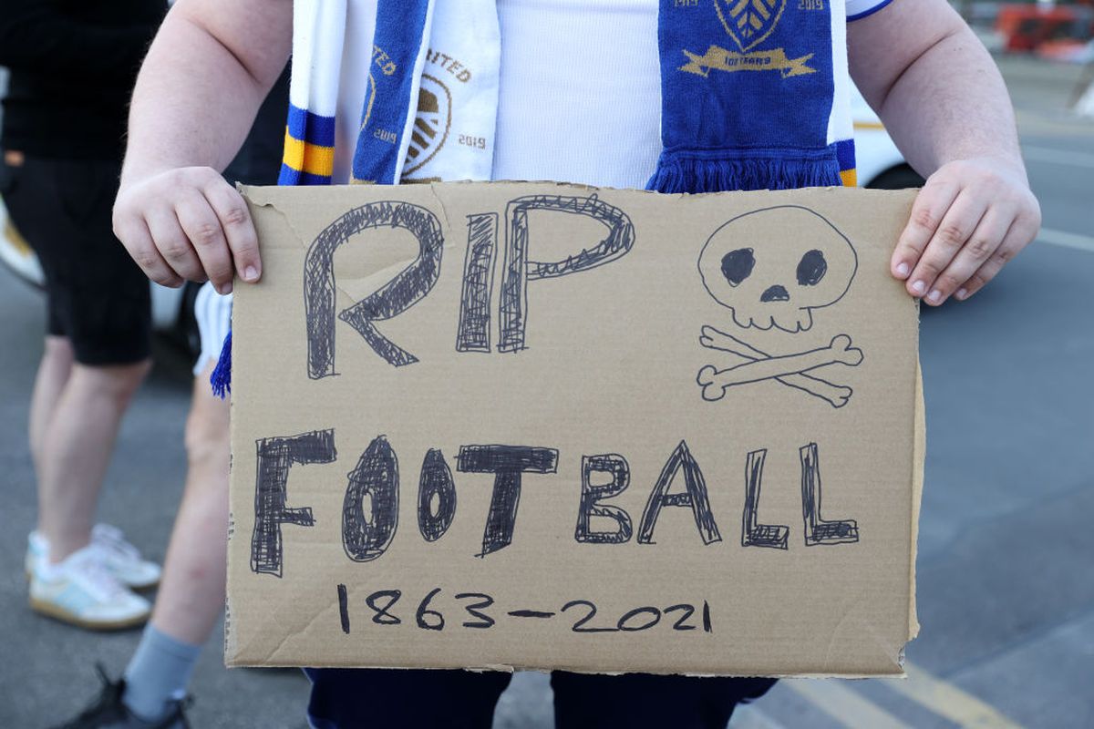 FOTO LEEDS - LIVERPOOL 19.04.2021 PROTEST SUPER LIGA