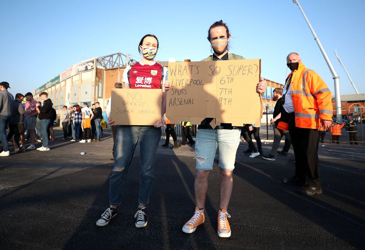 FOTO LEEDS - LIVERPOOL 19.04.2021 PROTEST SUPER LIGA