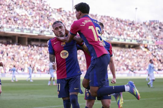 Raphinha, extrema Barcelonei, a adus golul victoriei echipei lui cu Celta Vigo, scor 4-3, cu un gol în minutul 90+8/ foto: Imago Images