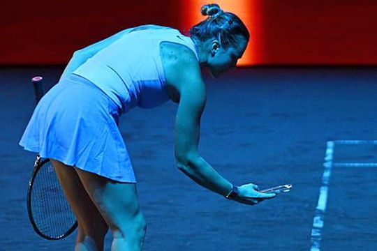 Aryna Sabalenka a fotografiat terenul cu telefonul. Foto: X (The Tennis Letter)