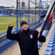 Suporterul care a venit de la Sibiu la Ovidiu cu bicicleta / Sursă foto: Instagram@ Hermannstadt