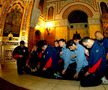 Jucătorii roș-albaștri, la Biserică înainte de meciul cu Pol Timișoara, din Vinerea Mare