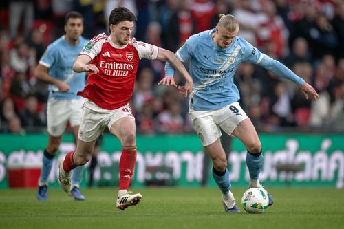 Declan Rice și Erling Haaland în Arsenal - Manchester City / Foto: Imago Images
