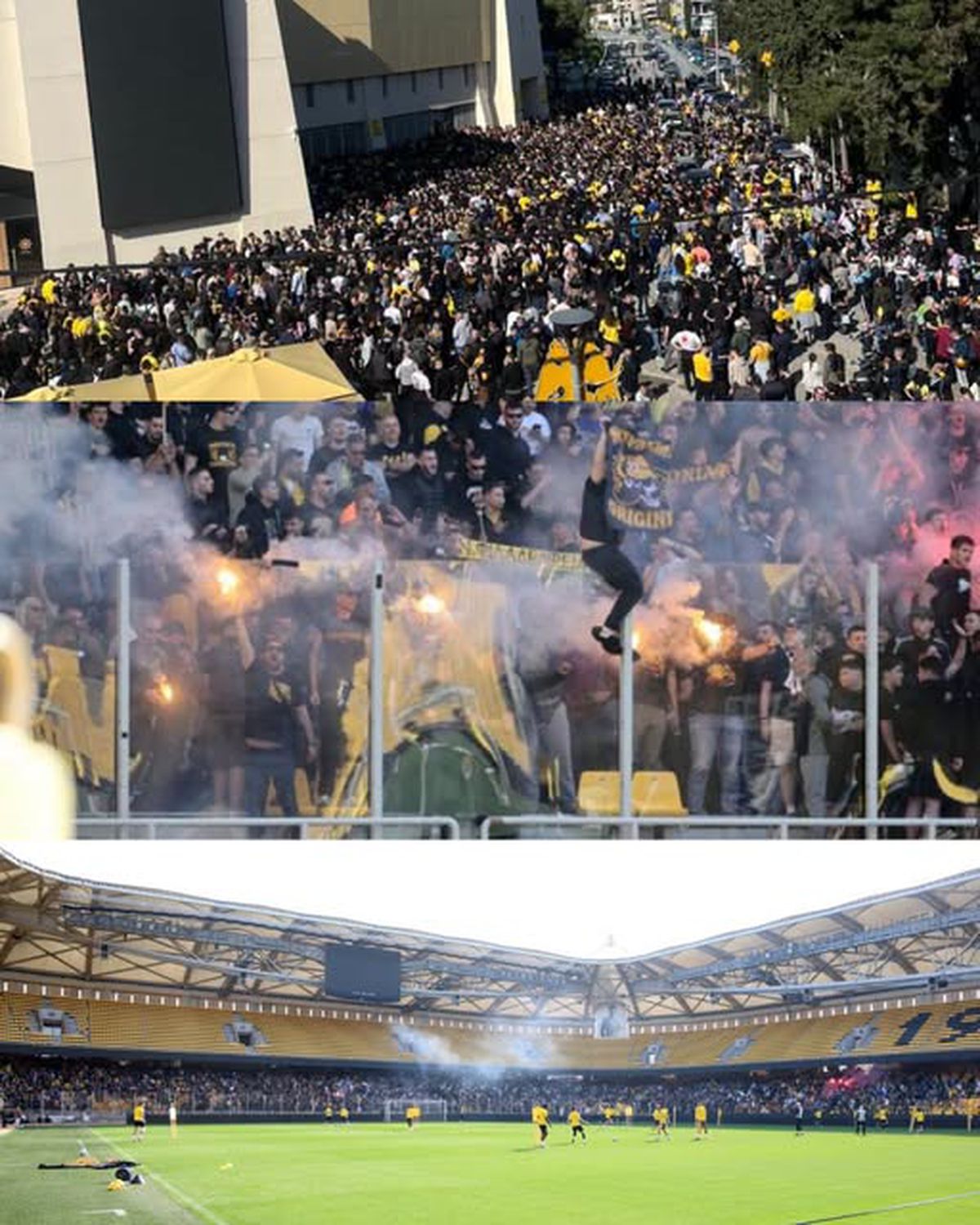 Nebunie înainte de derby-ul de titlu din Grecia: mii de fani la antrenament » Scene incredibile sub ochii lui Răzvan Marin