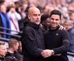 Arteta și Guardiola, în Manchester City - Arsenal/ foto Getty Images