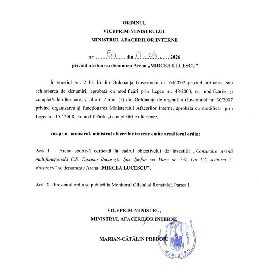 Arena din România care se va numi „Mircea Lucescu”: „Am decis”