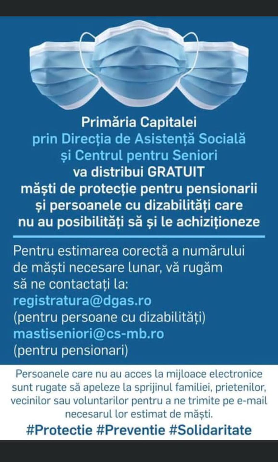 Măști gratuite pentru pensionarii și persoanele cu dizabilități din București » Cum se pot obține acestea
