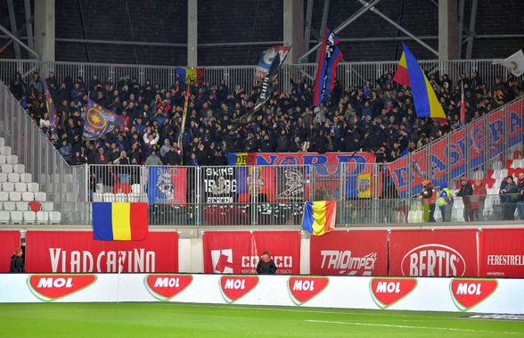 Invazie roș-albastră la Ovidiu! Aproape 300 de fani ai FCSB în stadion, peste 1.500 în afara arenei