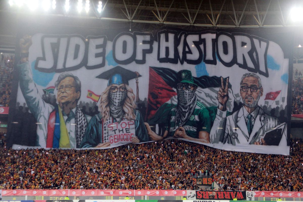 Scenografii imense pro Palestina la cel mai important eveniment sportiv din week-end