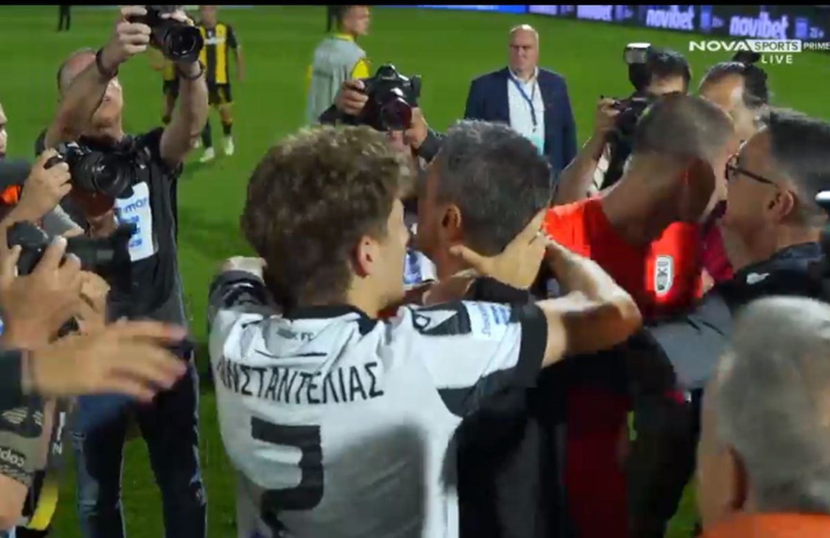 Imagini COPLEȘITOARE de pe Toumba, de la petrecerea de titlu a lui PAOK » Mircea Lucescu, alături de Răzvan