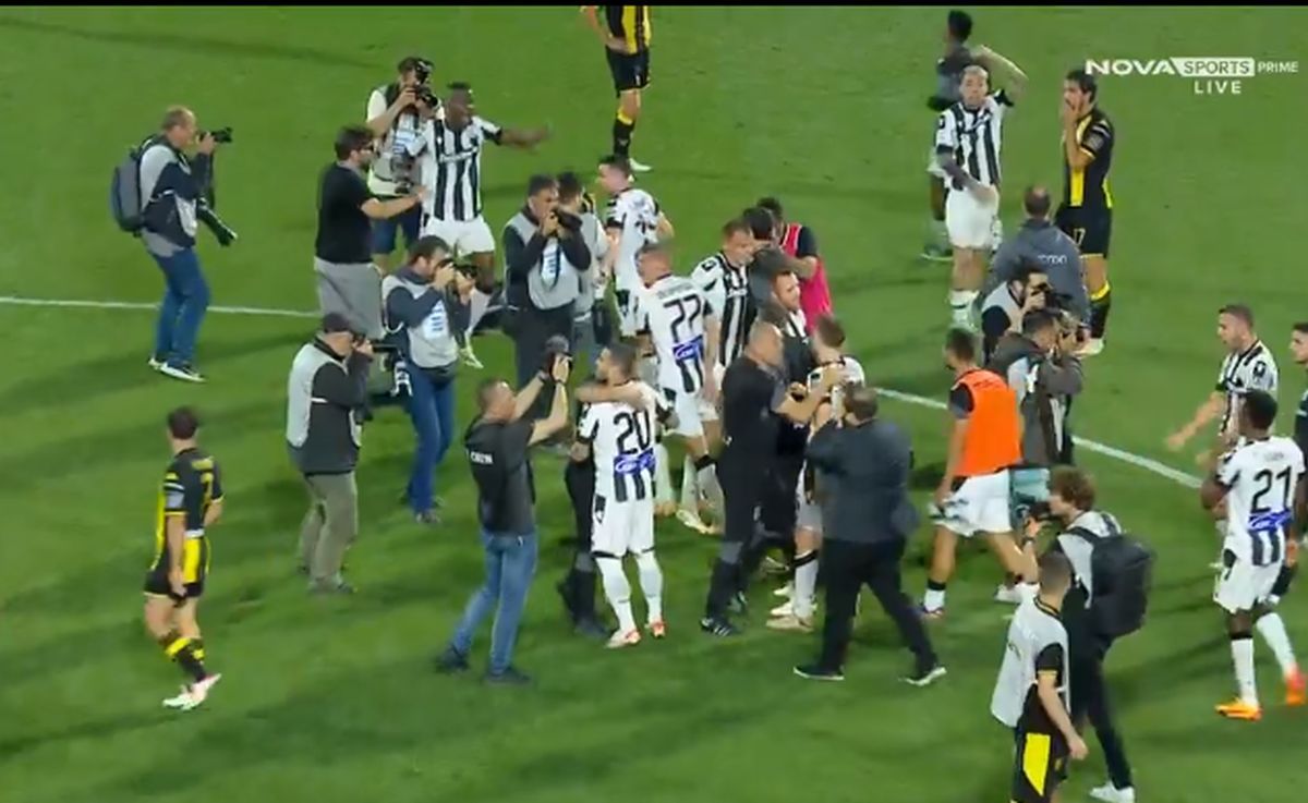 Imagini COPLEȘITOARE de pe Toumba, de la petrecerea de titlu a lui PAOK » Mircea Lucescu, alături de Răzvan