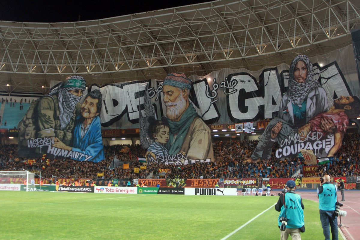 Scenografii pro Palestina la finala Ligii Campionilor Africii