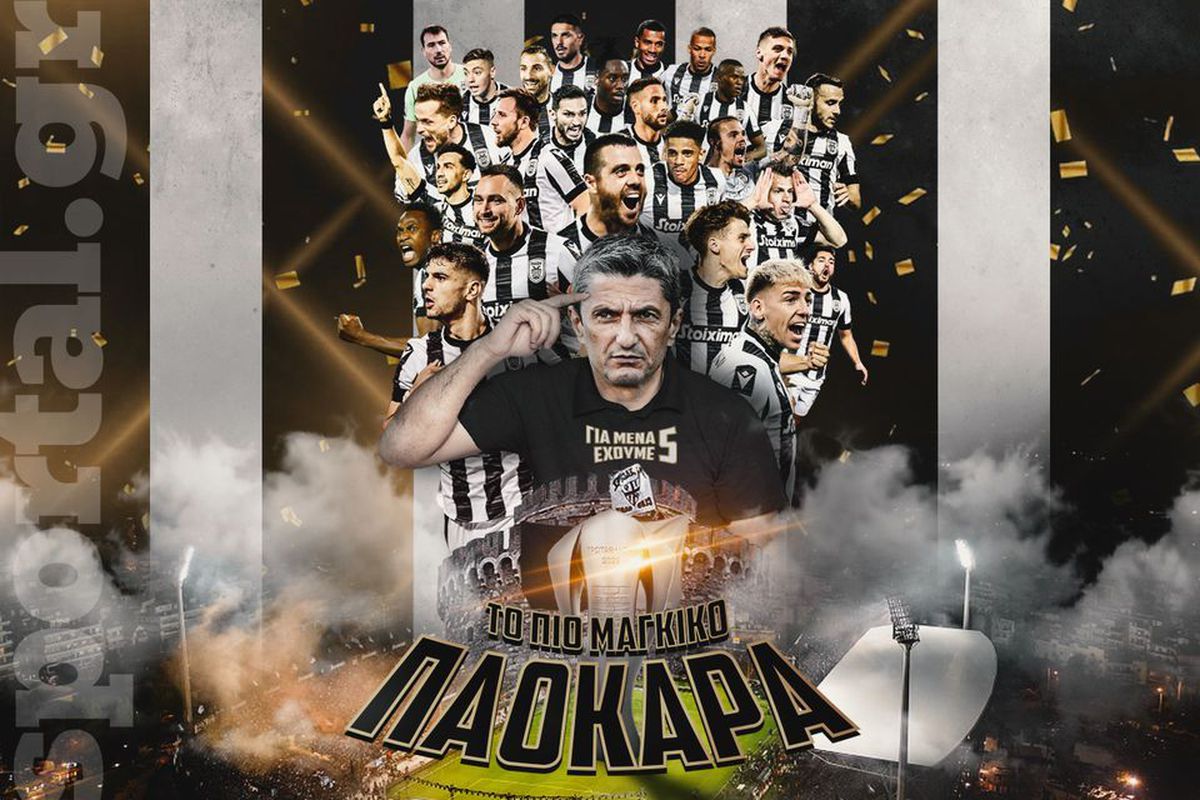 Ce performanță pentru Răzvan Lucescu! CAMPION cu PAOK pentru a doua oară » Haos pe gazon la final, au intrat scutierii!
