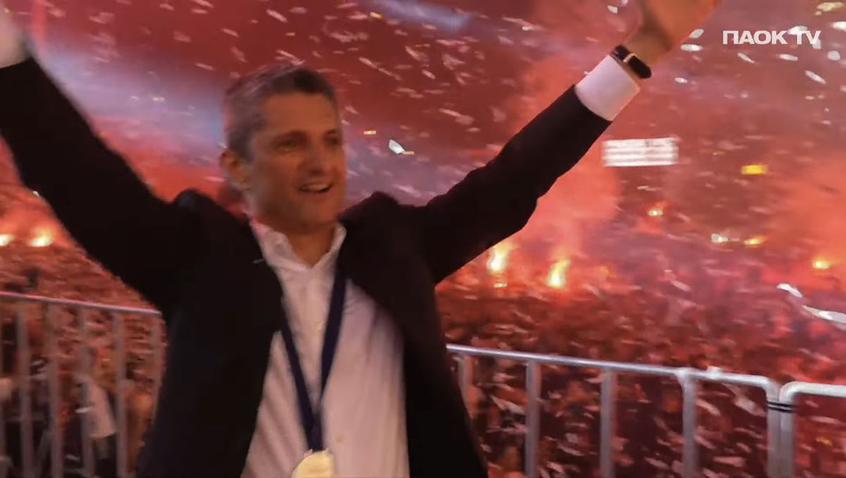 Ce performanță pentru Răzvan Lucescu! CAMPION cu PAOK pentru a doua oară » Haos pe gazon la final, au intrat scutierii!