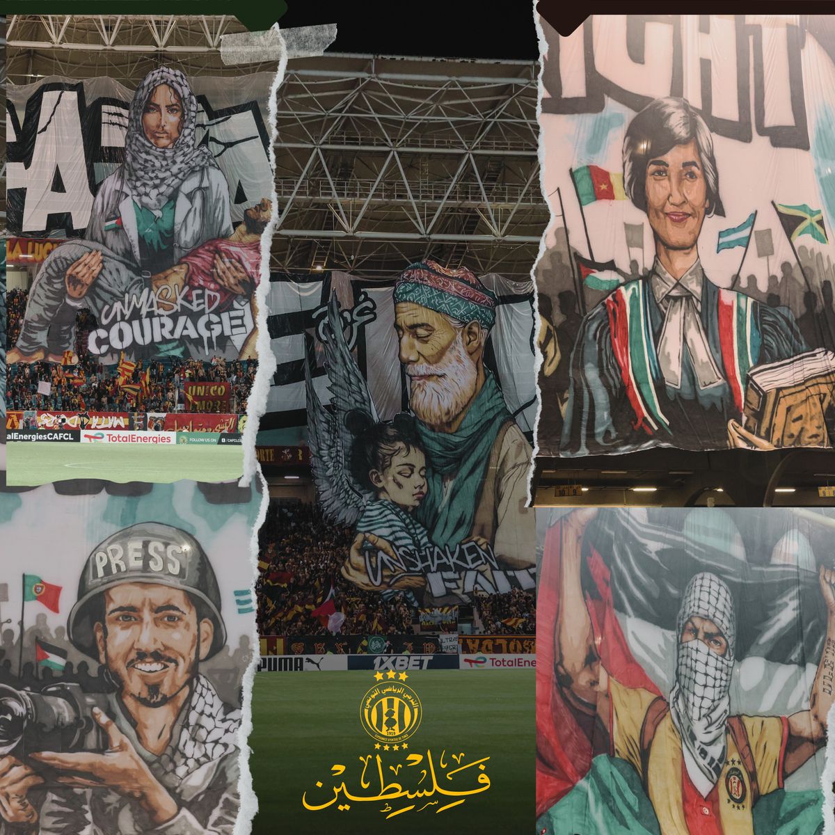 Scenografii pro Palestina la finala Ligii Campionilor Africii