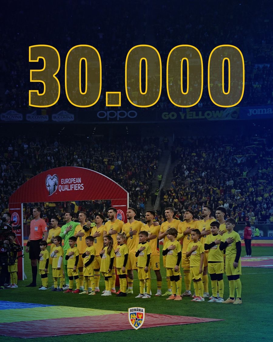 30.000 de bilete vândute la România - Cipru, foto: Facebook @Echipa națională de fotbal a României Se anunță show! Câte bilete s-au vândut cu 3 săptămâni înainte de România - Cipru