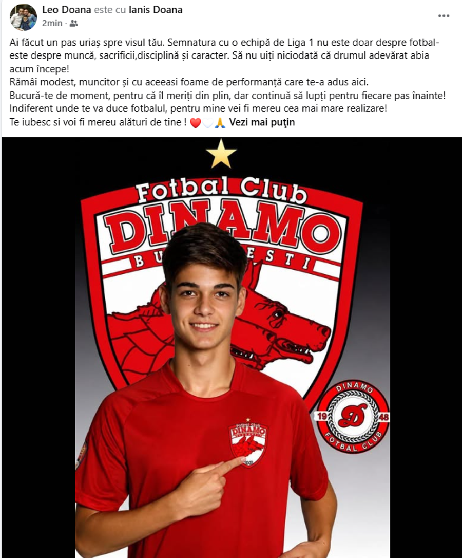 Postarea lui Leo Doană // Captură foto: Facebook E gata: primul transfer al verii la Dinamo este chiar de la marea rivală Steaua » Cine a anunțat mutarea înaintea clubului: „Abia acum începe!”
