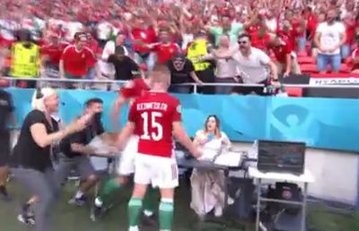 Vulcanul maghiar a erupt! Momente uluitoare după golul Ungariei » Jurnalistă luată cu fulgi cu tot! Imaginile zilei la EURO