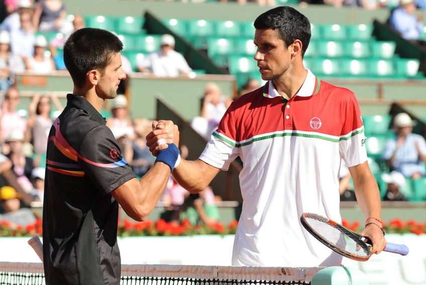Novak Djokovic vs Victor Hănescu, la Roland Garros, foto: Imago
