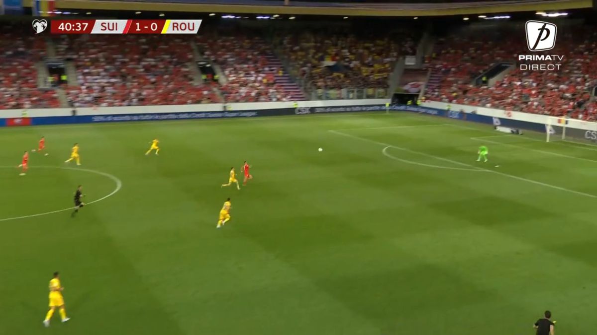 Șah-mat la România » Elveția a marcat după un contraatac de două pase: Nicolae Stanciu a ajuns ultimul apărător!