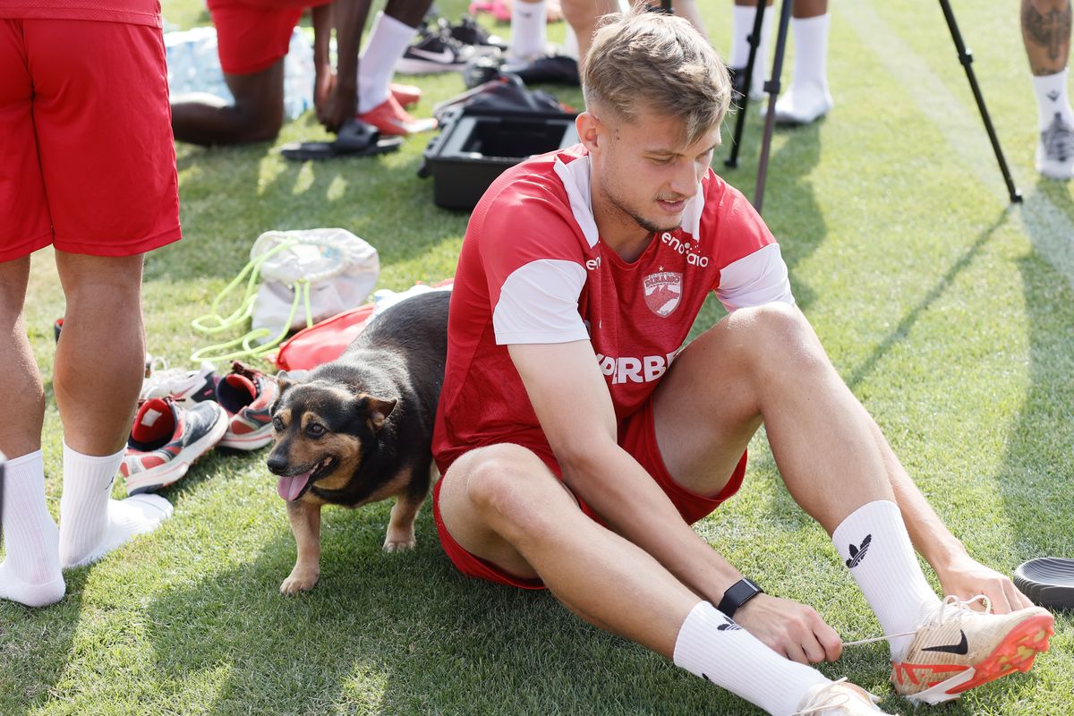 Imagini de la antrenamentul lui Dinamo de la Curtea de Argeș