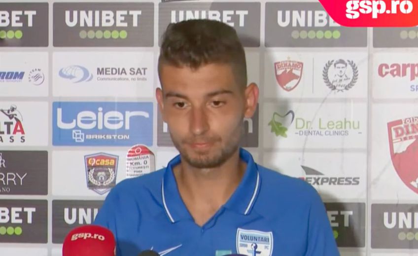 Dinamo a învins-o pe FC Voluntari, scor 3-2, la debutul în sezonul 2021/2022 din Liga 1. Robert Ion (20 de ani), mijlocașul împrumutat de ilfoveni de la FCSB, a explicat eșecul din Ștefan cel Mare.
