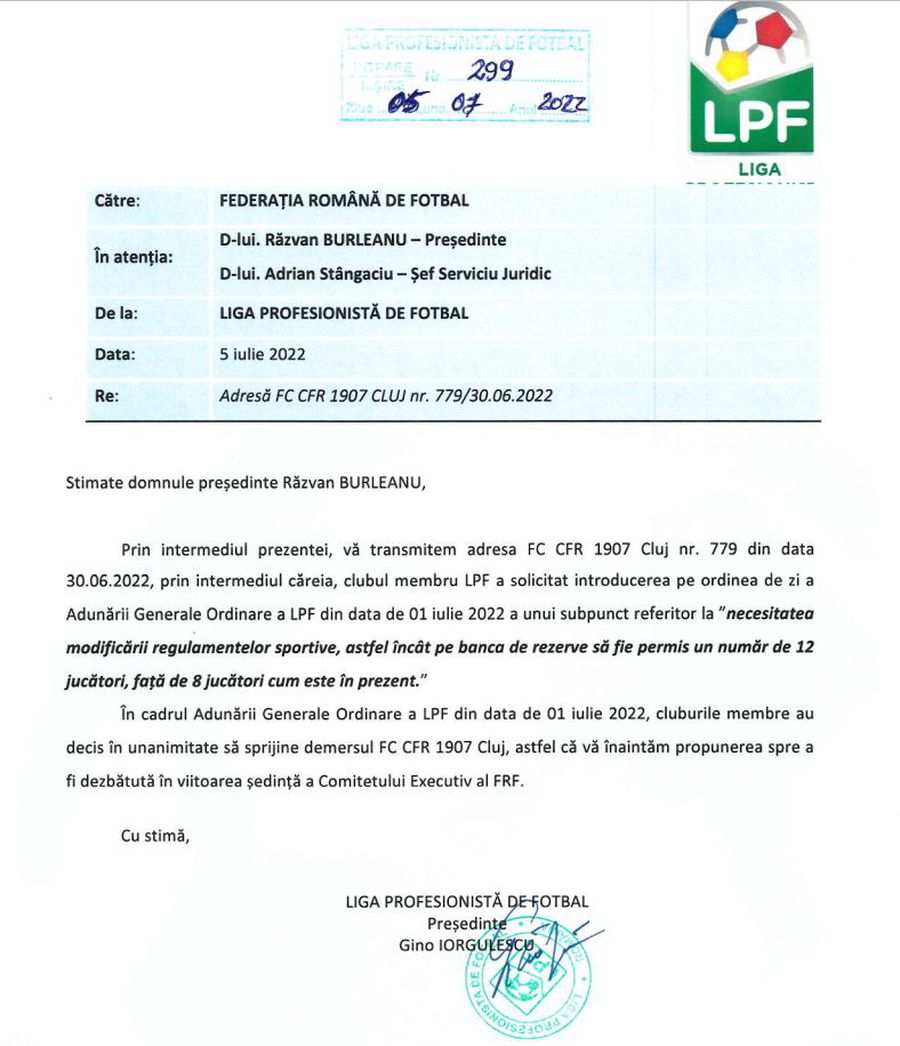Solicitarea campioanei CFR Cluj Federaţia pro-FCSB, anti-CFR » Campioana, ignorată complet de Burleanu