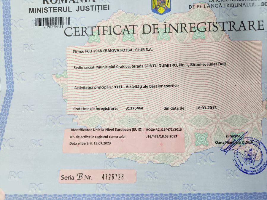 Adrian Mititelu a schimbat numele clubului: „Să fie lucrurile clare!” » Ce apare pe certificatul de înregistrare